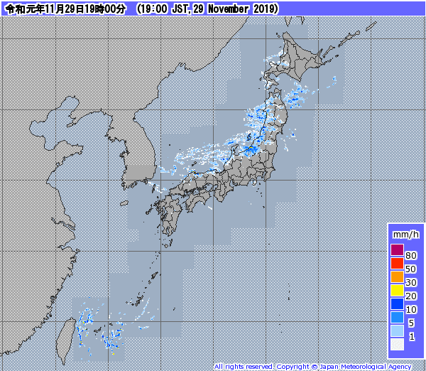 全国レーダー07時まで191130