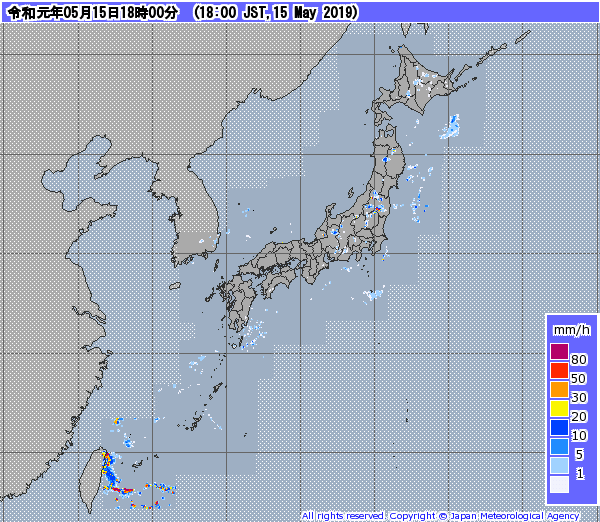 全国レーダー06時まで190516