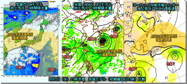 台風モデル比較7日190730