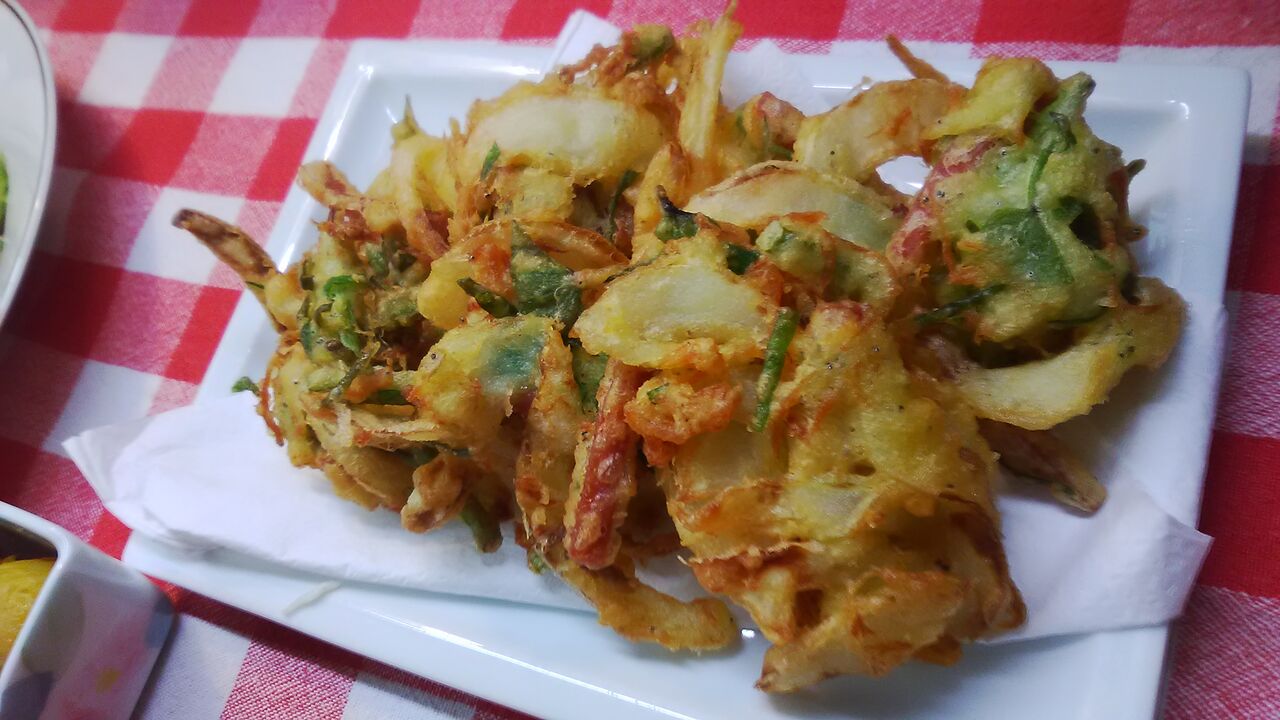 2色のゴ ヤ とカジキの名古屋風タレとかき揚げでお昼ご飯 みいこの部屋