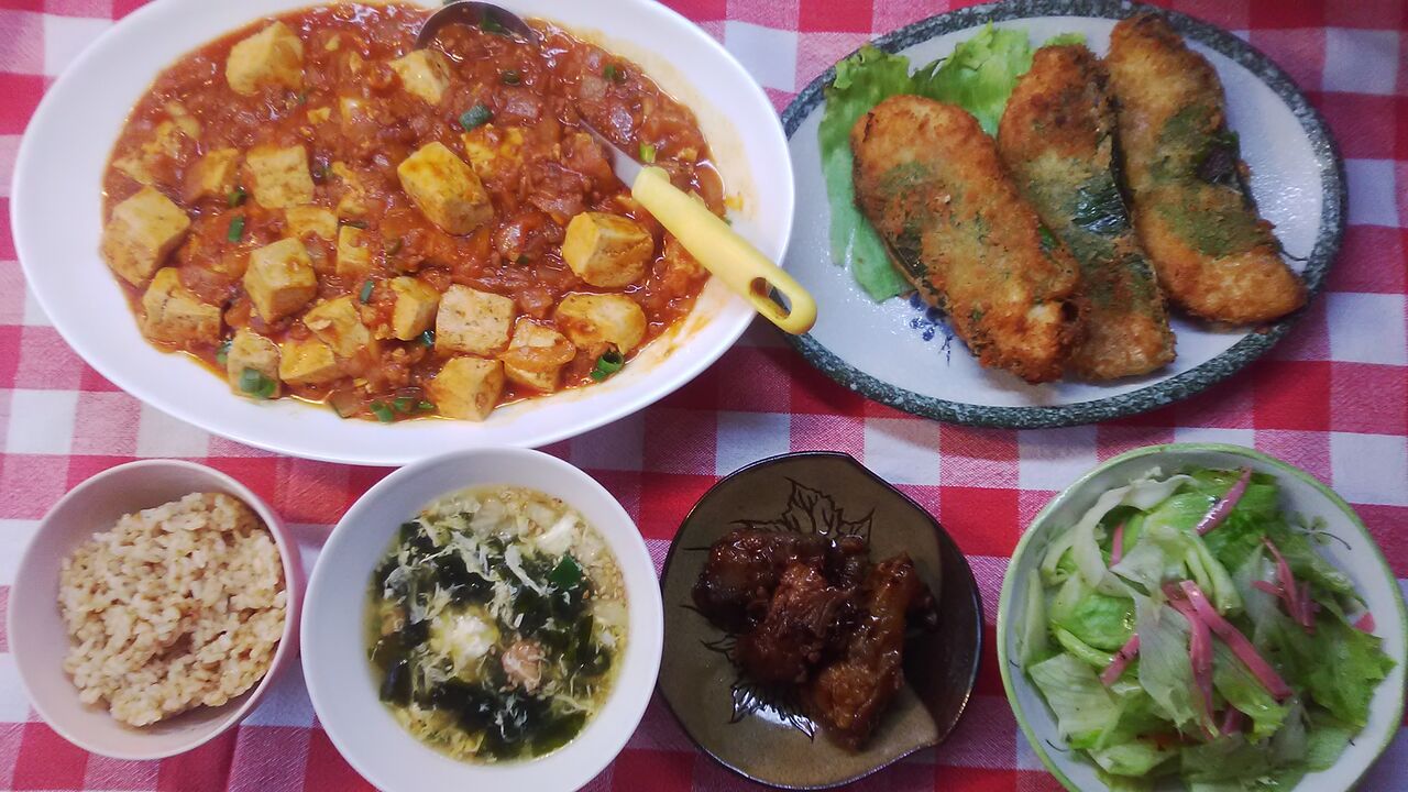 麻婆豆腐と鰆の青しそ包みでおでお昼ご飯 みいこの部屋 麻婆豆腐と鰆の青しそ包みでおでお昼ご飯 みいこの部屋