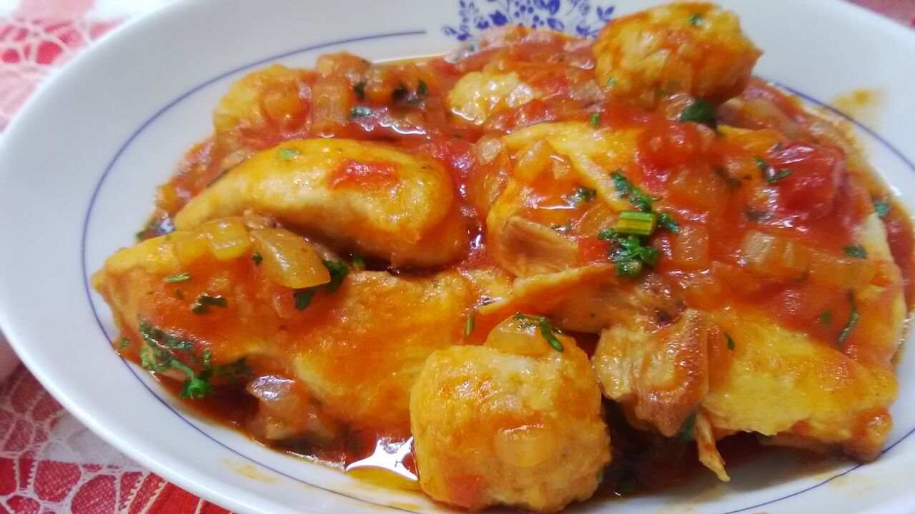 豚レバーカツと骨付きチキンのチリソースでお昼ご飯 みいこの部屋