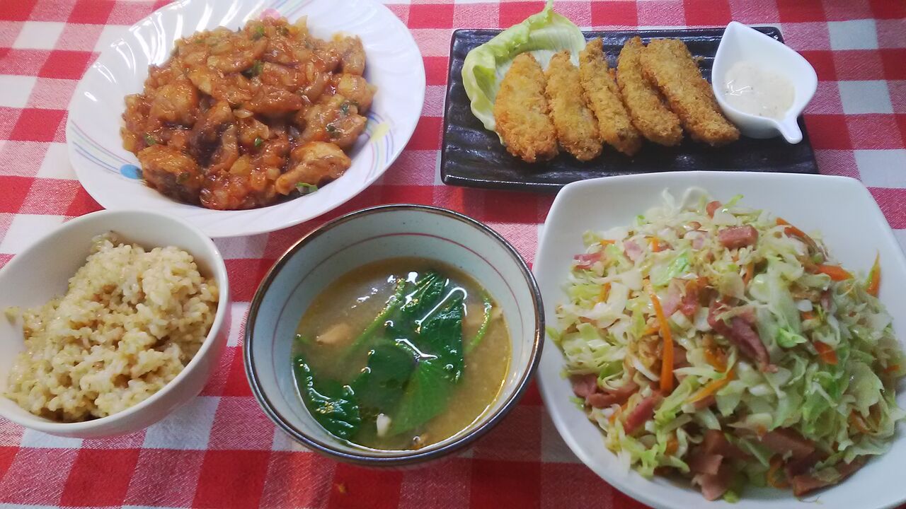 カジキのチリソースとキャベツ千切り炒めでお昼ご飯 みいこの部屋