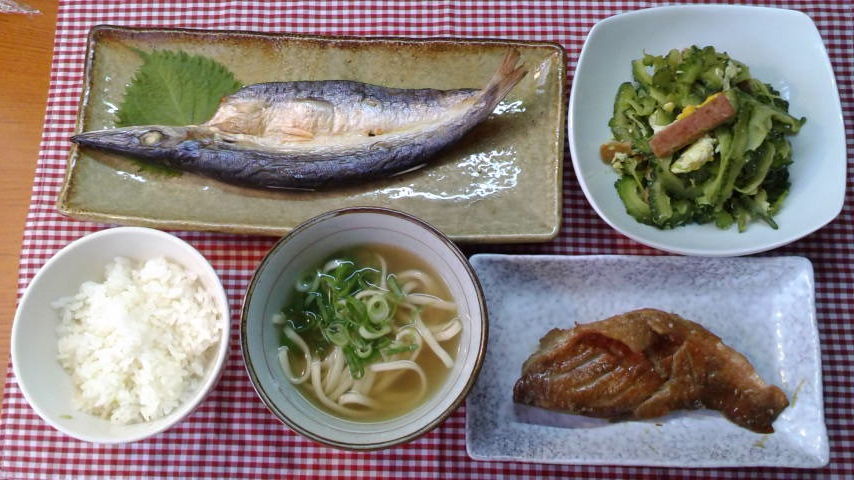 カマスの干物と赤魚の照り焼きでお昼ご飯 みいこの部屋