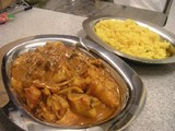 ターメリックライスとひらめのカレー