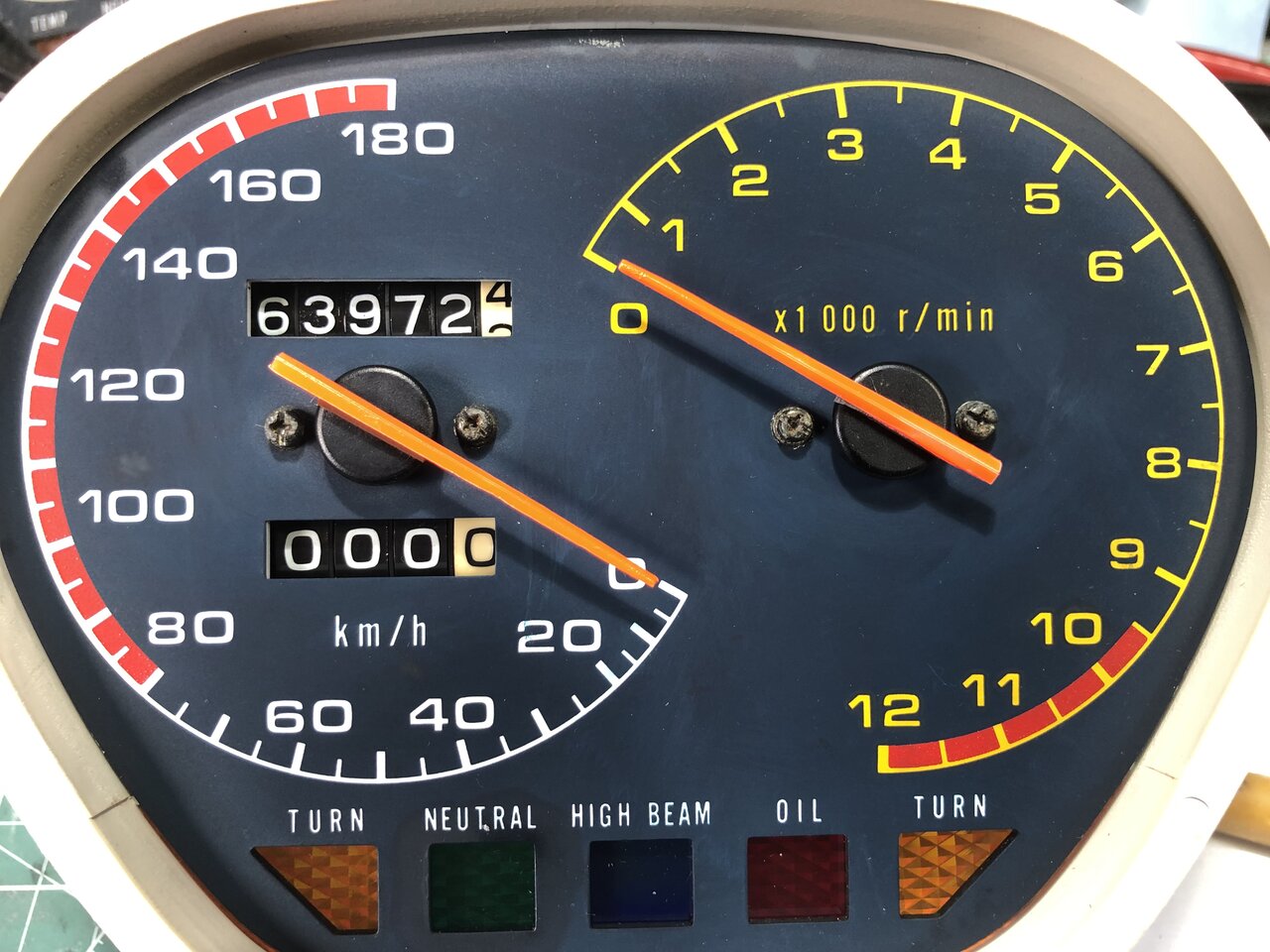 GSX750Sカタナ 純正メーターを手持ちパーツでリメイクしました