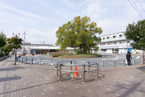 河内磐船駅前 雨量計 工事 202403141