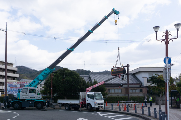 河内磐船駅前 雨量計 工事 202403132