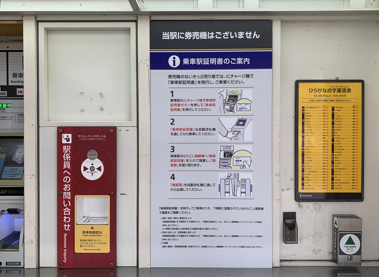 私市駅の券売機がなくなっている！切符の発券は廃止され、乗車駅