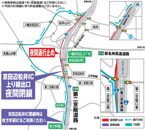 第二京阪道路 通行止め