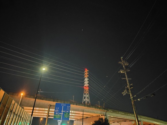 星田北の高圧線が見える夜景〜ナイトサイト交野No.29〜