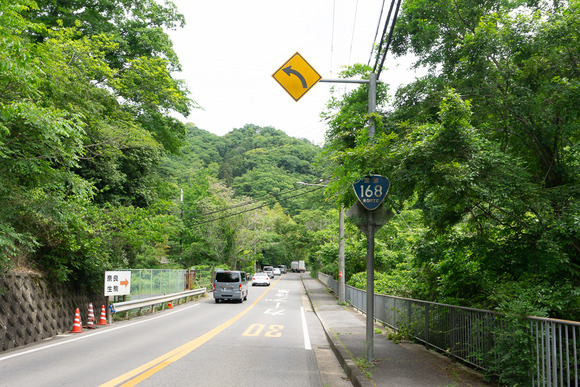 私市の国道168号線 標識 202405231