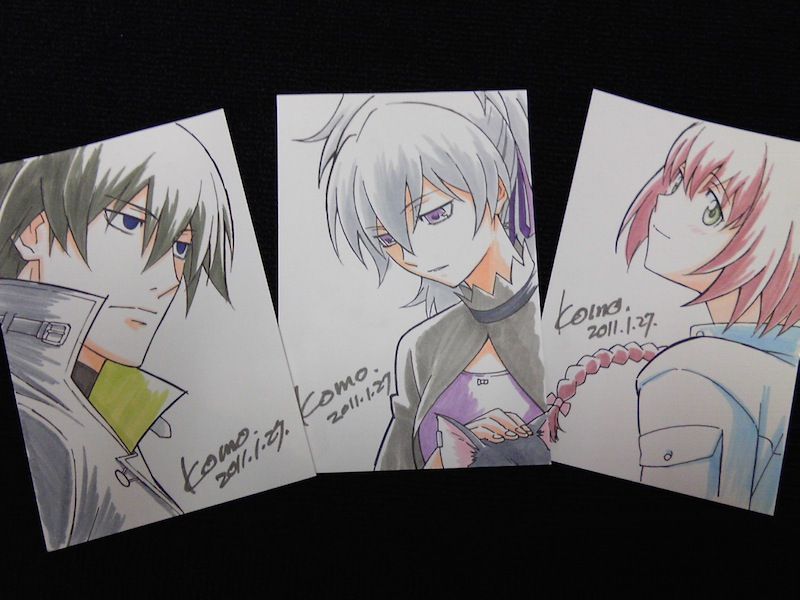 Darker Than Black より黒 ヘイ 小森高博さん 直筆イラスト サイン入りハガキ ほのぼのとした日々
