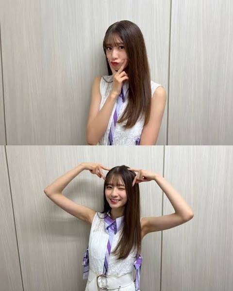 菅原咲月のノースリーブ、ナマ腋を見せつけてしまう・・・・