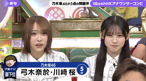 川﨑桜×弓木ペア、プレバト俳句で最下位で終わる