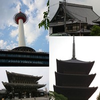 京都タワー・西本願寺・東本願寺・五重塔