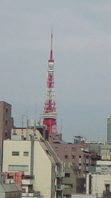 東京タワー。先端が少し曲がってしまいました