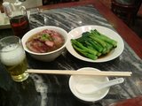 老記粥麺のチャーシュー麺と油菜