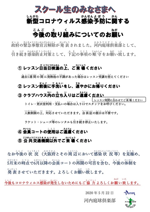 非常事態宣言解除後5月