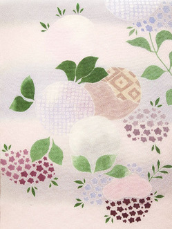 紫陽花図友禅名古屋帯 こうげい芥川