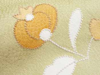 鳥と花の柄相良刺繍単衣附下3