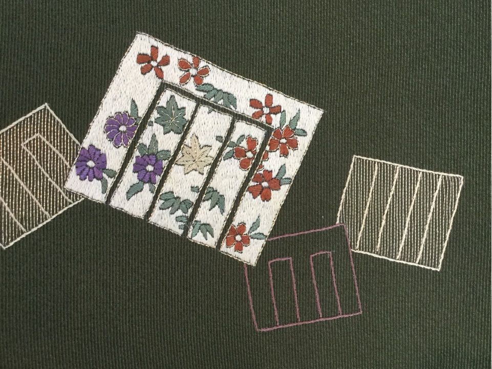 春らしい 源氏香図の刺繍名古屋帯 源氏物語に思いを馳せて : 「銀座 