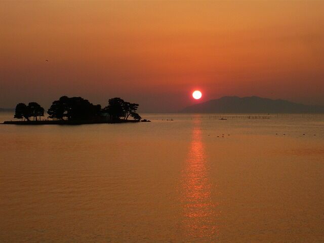 (5) 宍道湖の夕日