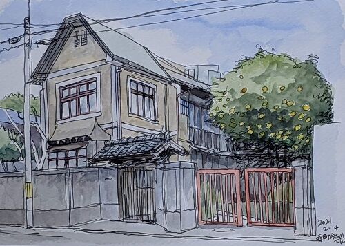 水彩ペン画の小品 エンフィールド ポデローサ2日記 水彩ペン画の小品 エンフィールド ポデローサ2日記