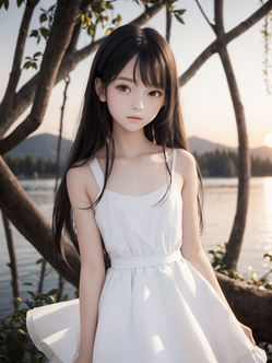 湖で会う美少女