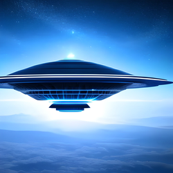 高空で静止するUFO
