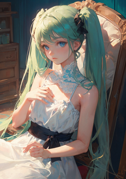 胸に手を当てる少女