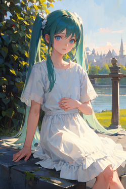 川縁にて