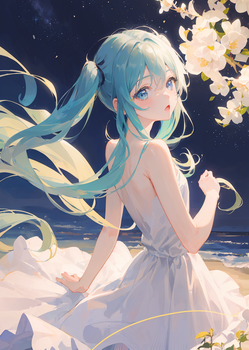 月明りの蒼い岬