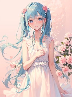 色付くピンクの薔薇