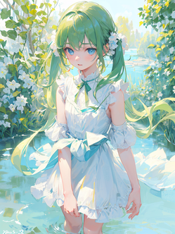 秋の水と花
