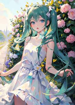 髪に絡みつく花