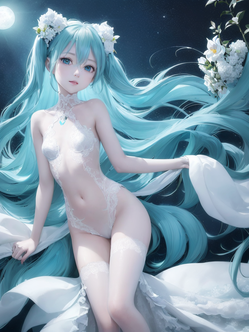 月下の花