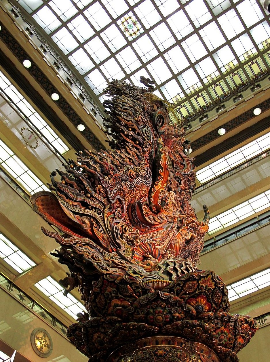 一刀彫　天女像 日本橋三越の天女像 : 中年とオブジェ