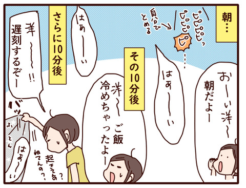 再び寝起きが悪い息子、ついに…!1