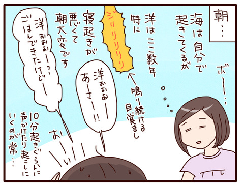 寝起きが悪い息子が考えた方法①1