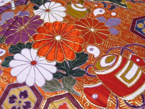 和】10383d 着物 振袖 金駒刺繍 松・花文様 - notariarosaliamejia.com