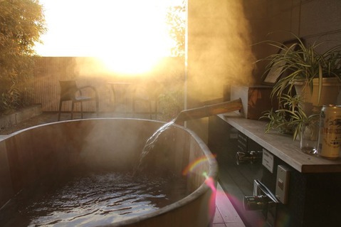 松島朝の露天風呂