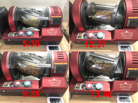 Gene焙煎進行