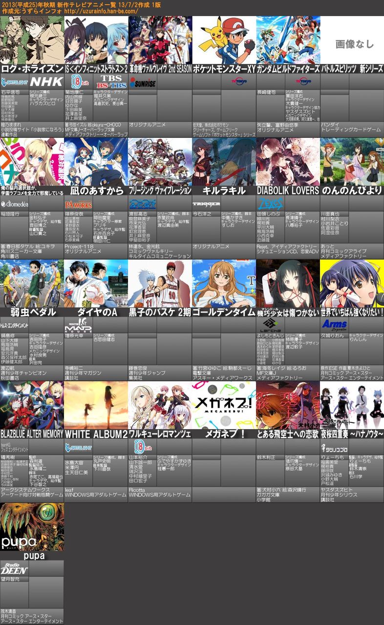 速報 13年秋期新作アニメ一覧キタ ゚ ゚ 速報 13年秋期新作アニメ一覧キタ ゚ ゚