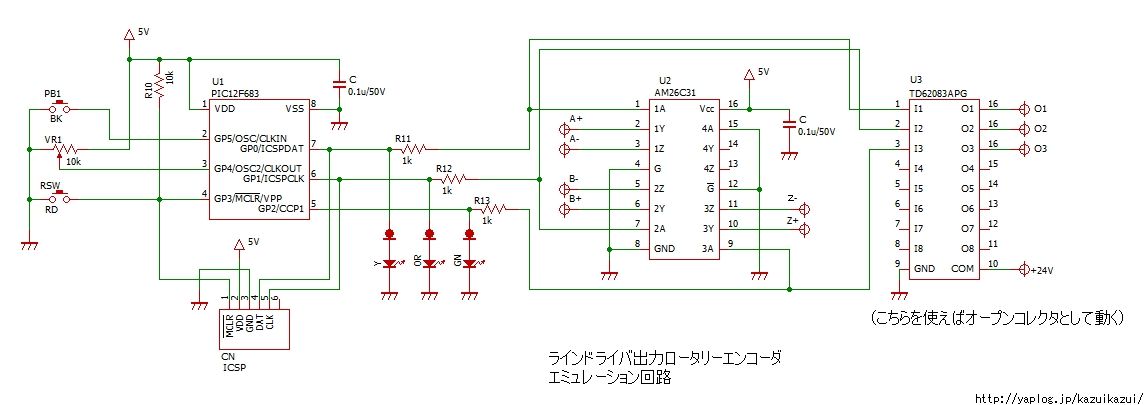 かずいの雑記帳4 : ロータリーエンコーダエミュレータの制作