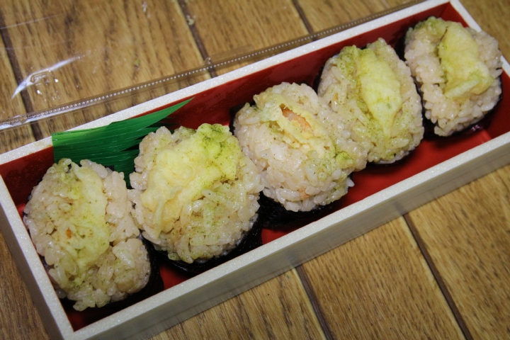 Vaioちゃんのよもやまブログ お弁当 だるまの海老めし天むす