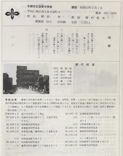 p261【明治・大正・昭和京都市立学校園沿革史】1981
