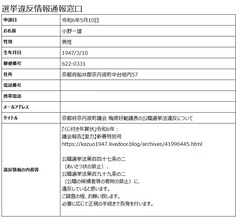 京都府・市町村共同電子申請システム-簡易申請-申し込み内容確認