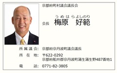 京都府町村議会議長会長 会長 梅原好範