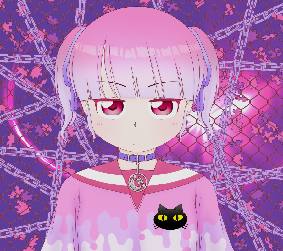 ジト目の女の子色塗りました アクイの四苦八苦